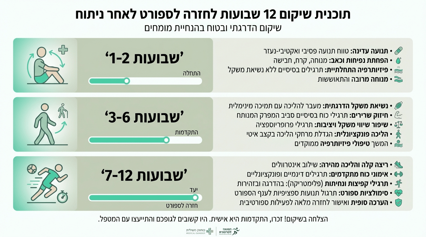 תוכנית 12 שבועות לחזרה לספורט אחרי ניתוח ערמונית