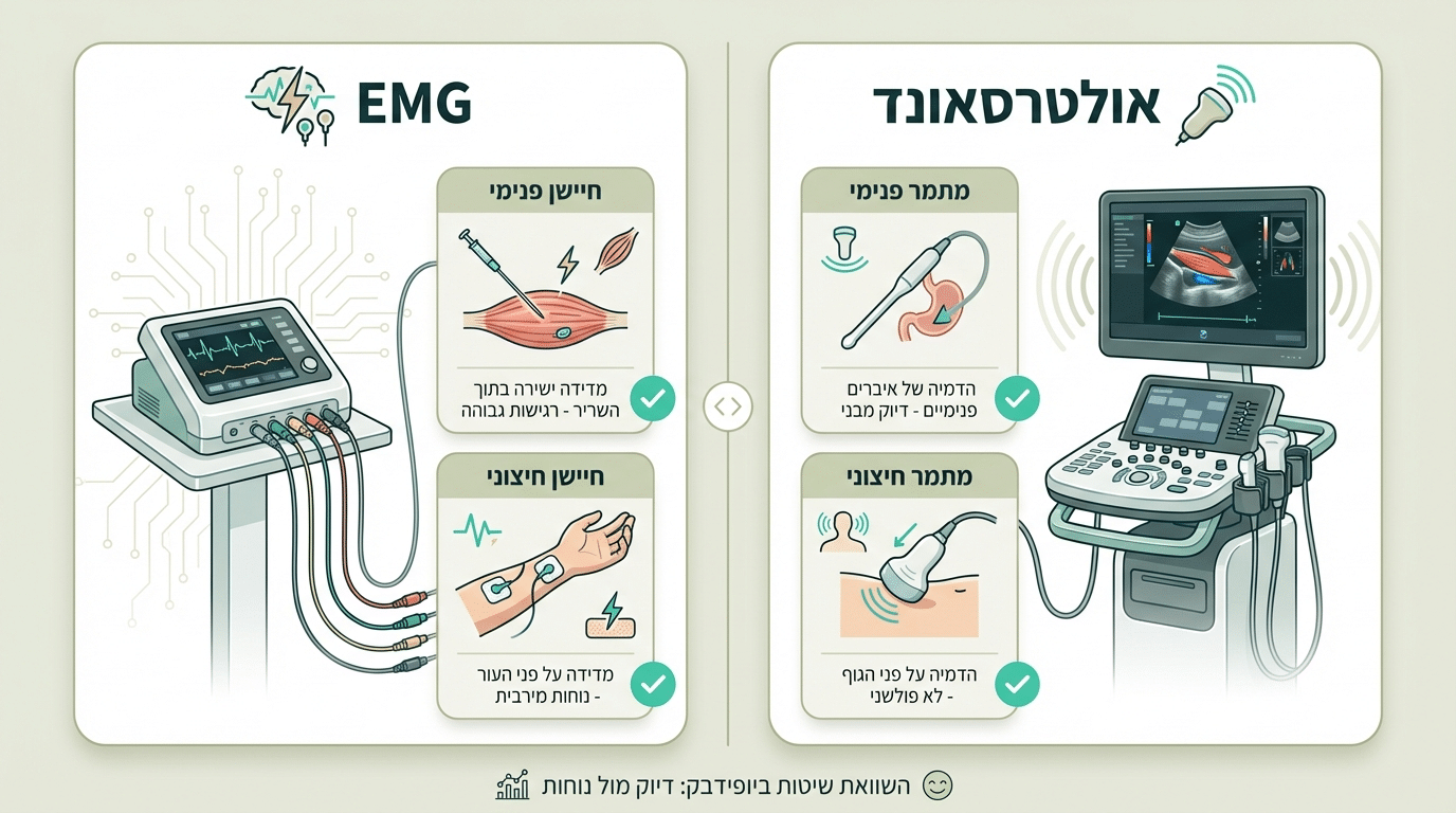 השוואה בין ביופידבק EMG לאולטרסאונד