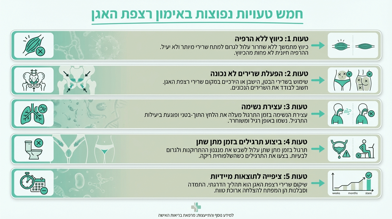 חמש טעויות נפוצות בתרגילי קיגל לגברים