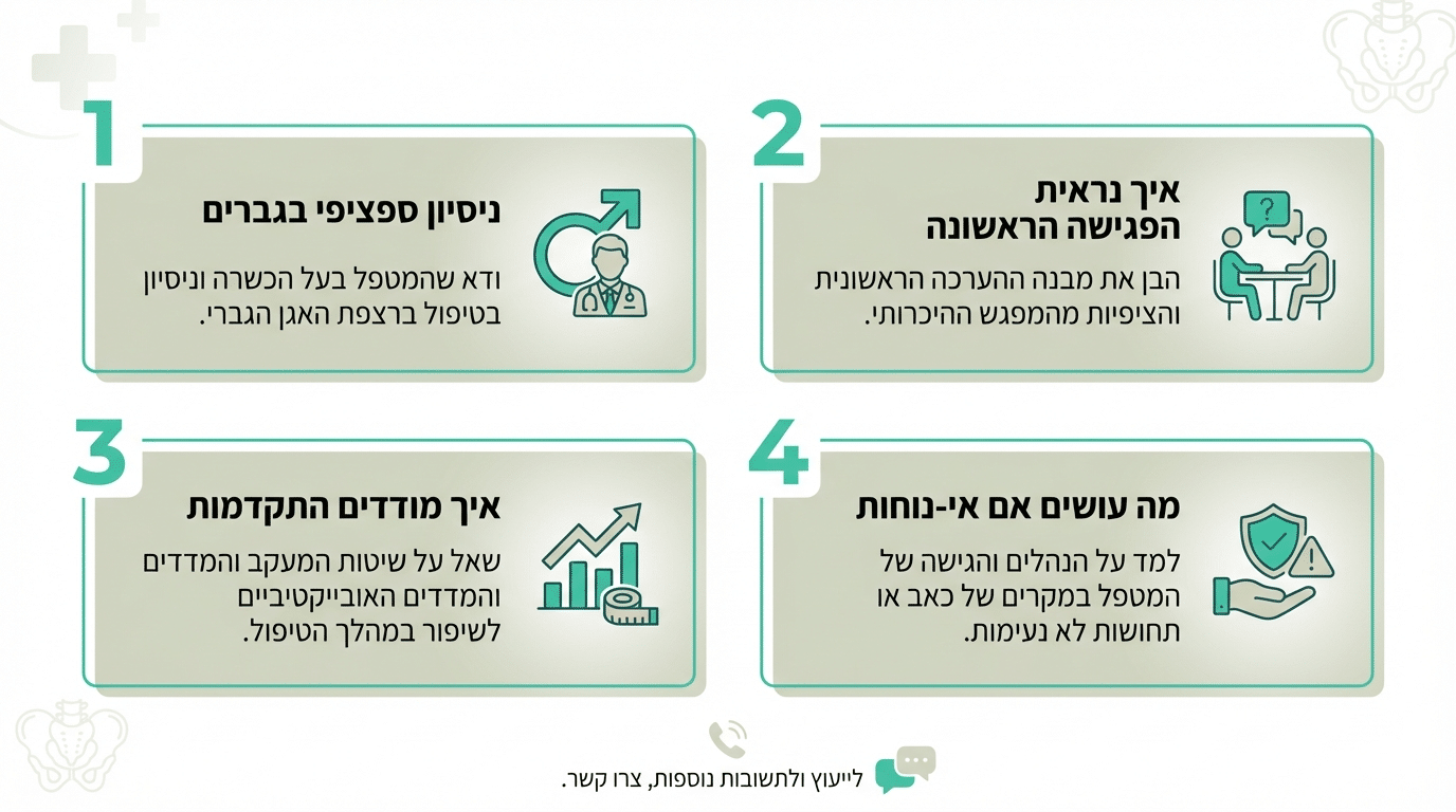 איך לבחור מטפל לרצפת אגן - שאלות חשובות לשאול