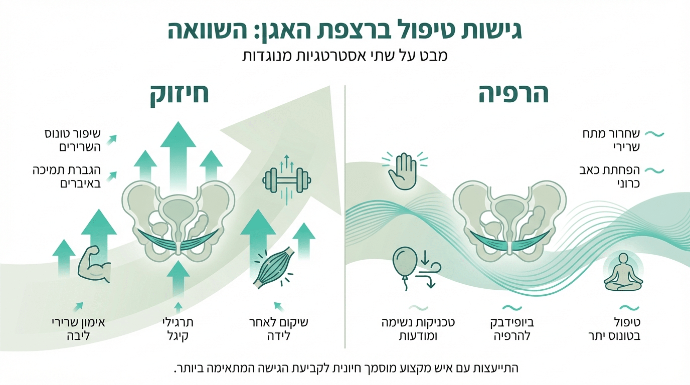 הבדל בין חיזוק להרפיית רצפת אגן - אבחון נכון
