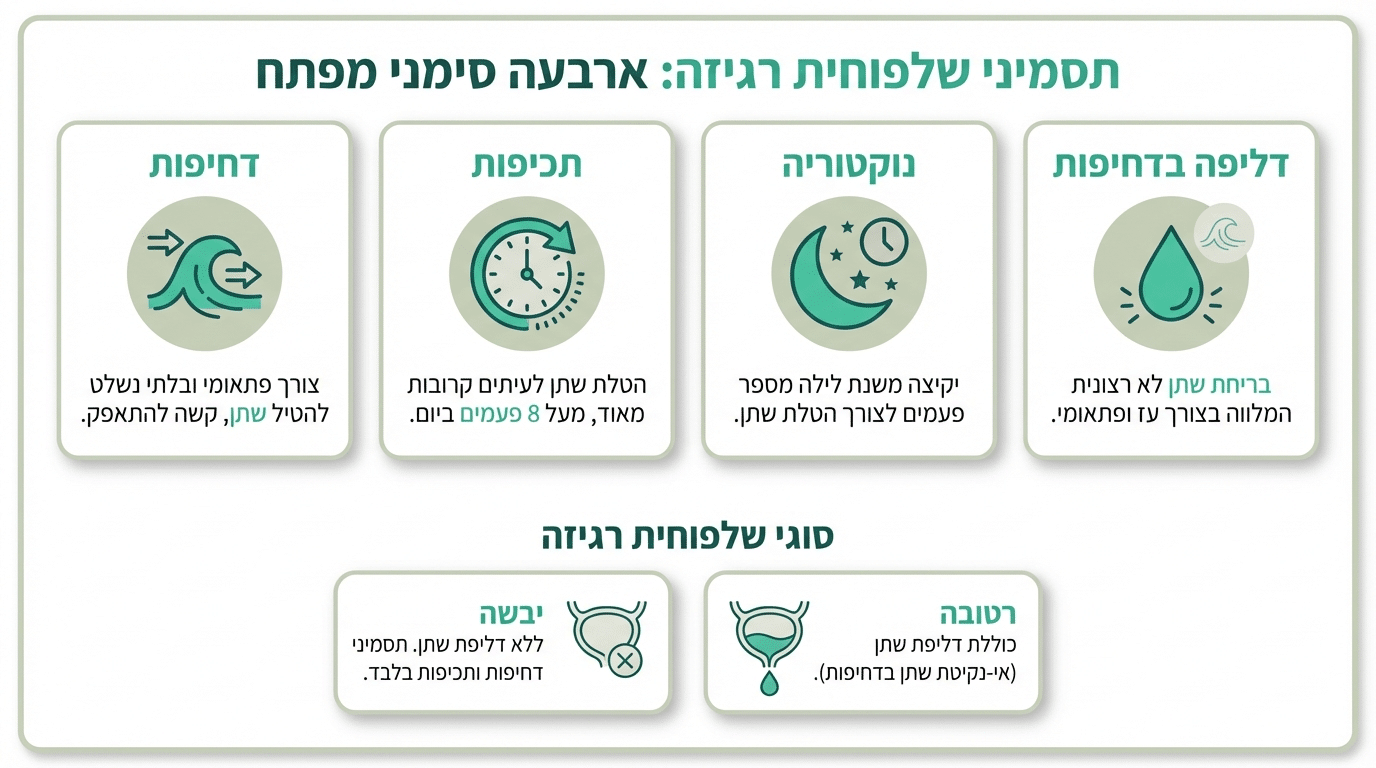 ארבעת התסמינים של שלפוחית רגיזה שצריך לזהות