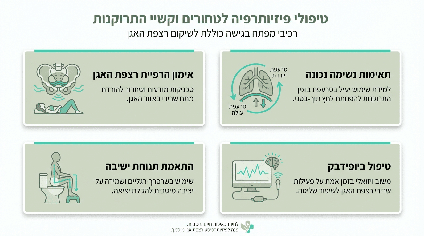 טיפול פיזיותרפי לטחורים וקושי בהתרוקנות
