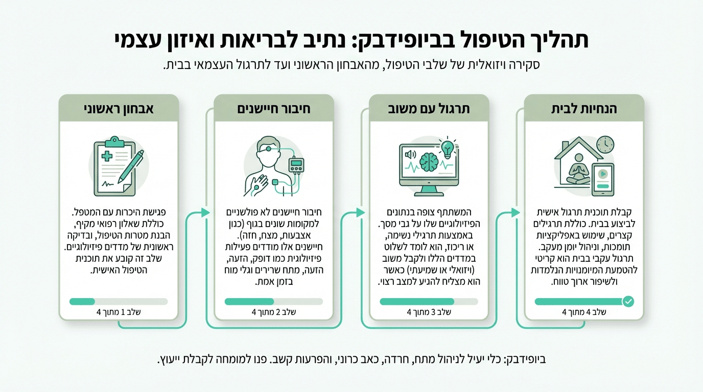 שלבי טיפול ביופידבק בקליניקה - תהליך מובנה ומקצועי
