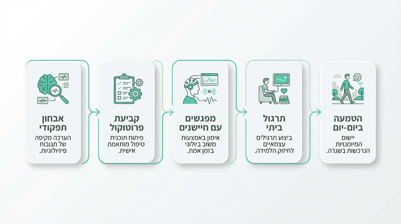 שלבי הטיפול בביופידבק מהפגישה הראשונה ועד ההטמעה